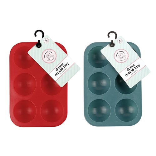 Silicone Style Dome Mould 6pc Dia5cm 19.5x13cm 2 Asst Cols