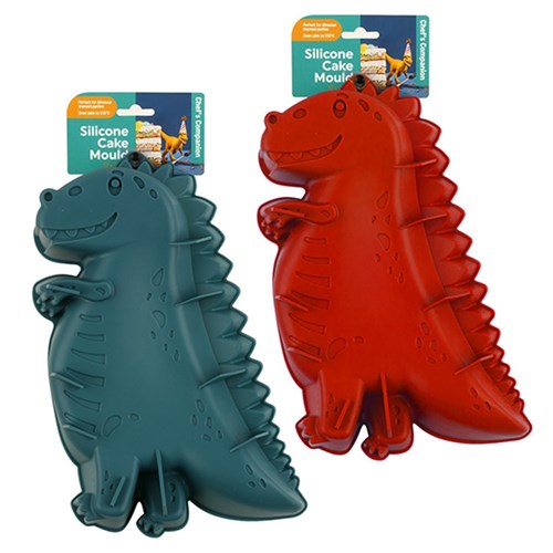 Silicone Style Dinosaur Cake Mould 28x17cm 2 Asst Cols
