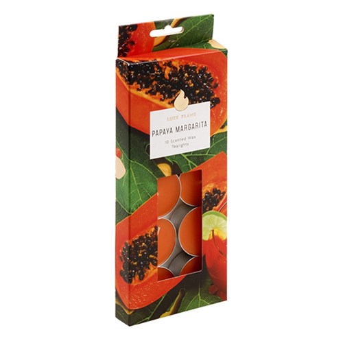 Tealights Scented 4 Hour Pk10 Papaya Margarita