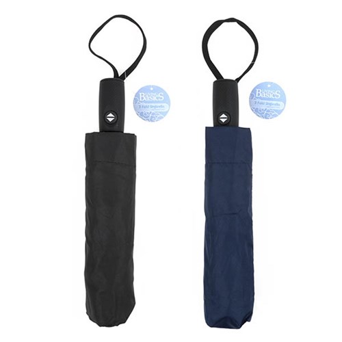 Umbrella 3 Fold Auto Open / Close 2 Asstd Cols