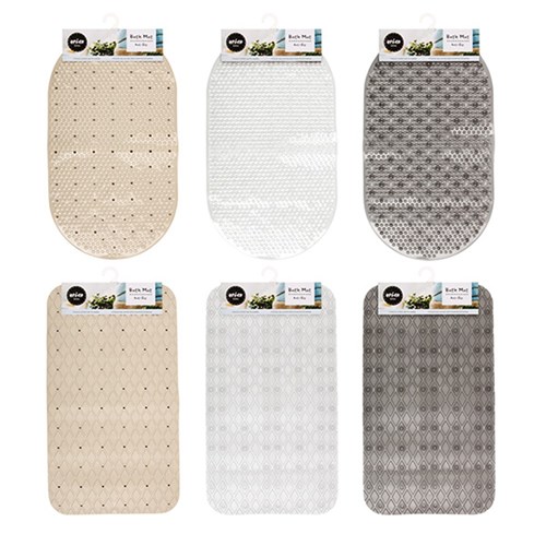 Bath Mat PVC 69x38cm Asstd Styles
