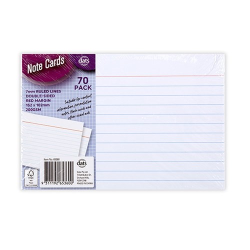 Cards Note Flash Index Ruled Mrgn 70pk P7.2 FSC Mix Credit
