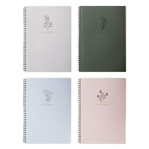 Notebook PP Cover Printed Spiral 4 Asstd A4 120pg