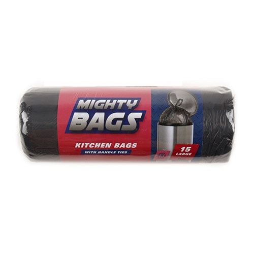 Garbage Bags Grey HDPE 35L Pk15 59x75cm