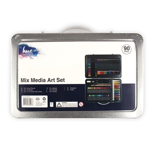 Art Set Mix Media w Metal Box 91Pc W19 FSC 100%