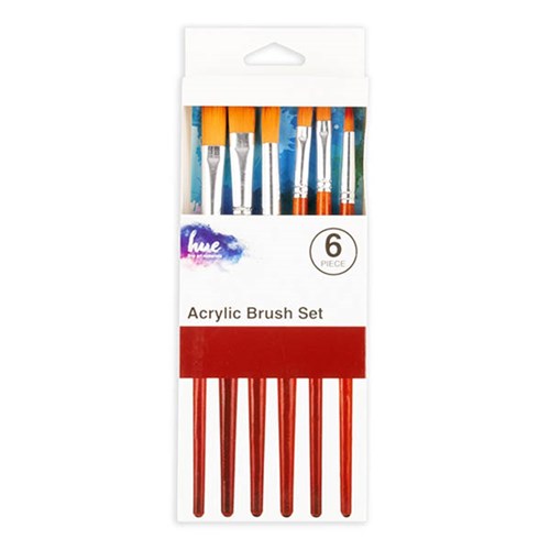 Brush Set Acrylic Synthetic 6Pc W16.2 FSC 100%