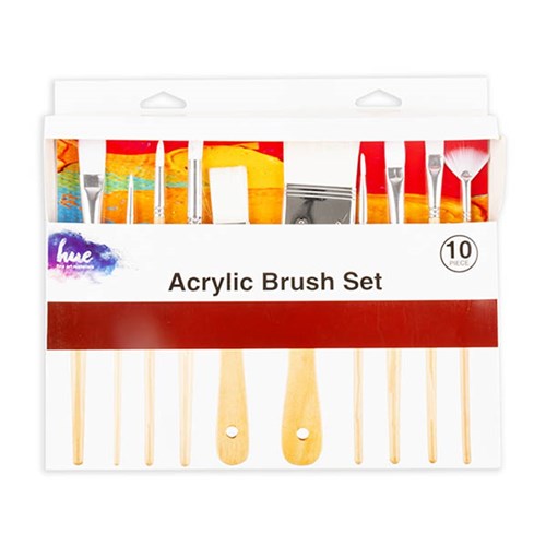 Brush Set Acrylic Synthetic 10Pc W16.2 FSC 100%