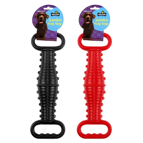 Dog Toy Tug Squeaky Jumbo 32cm 2 Asstd Colours