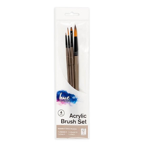Brush Set Acrylic Taklon 4Pc Value Pk #2 W16.2 FSC 100%