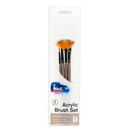 Brush Set Acrylic Taklon 4Pc Value Pk #3 W16.2 FSC 100%