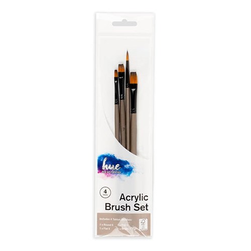 Brush Set Acrylic Taklon 4Pc Value Pk #4 W16.2 FSC 100%
