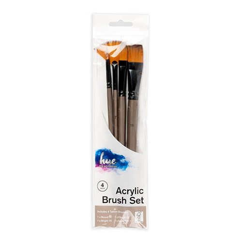 Brush Set Acrylic Taklon 4Pc Value Pk #5 W16.2 FSC 100%