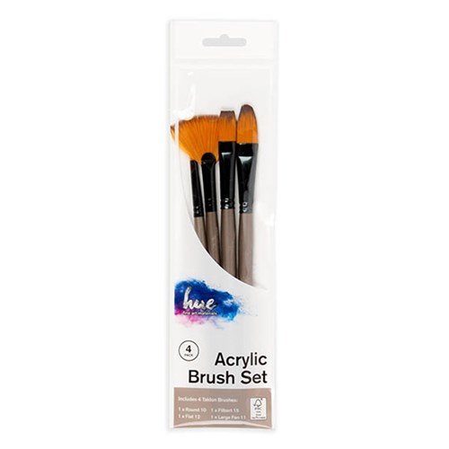 Brush Set Acrylic Taklon 4Pc Value Pk #6 W16.2 FSC 100%
