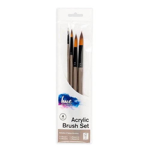 Brush Set Acrylic Taklon 4Pc Value Pk #8 W16.2 FSC 100%
