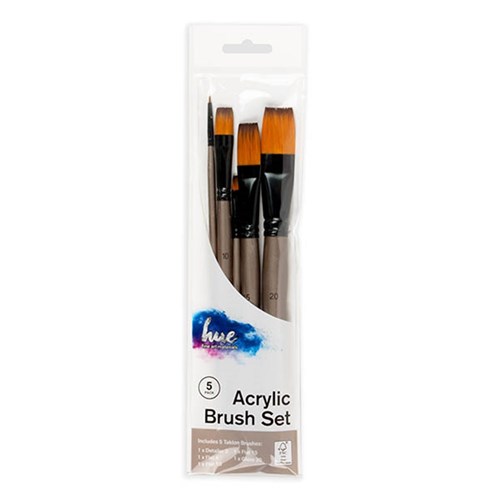 Brush Set Acrylic Taklon 5Pc Value Pk #9 W16.2 FSC 100%