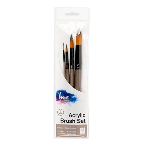 Brush Set Acrylic Taklon 4Pc Value Pk #11 W16.2 FSC 100%