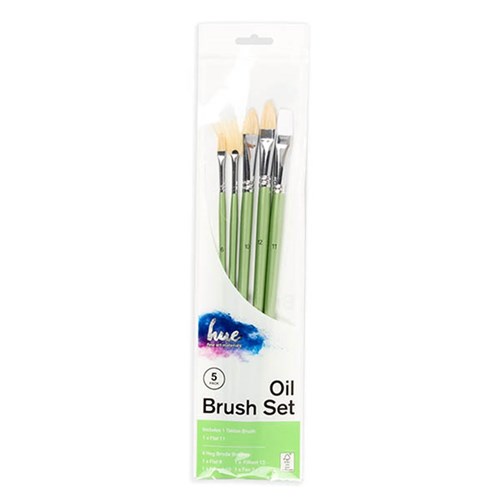 Brush Set Oil Hog Hair/Taklon 5Pc Value Pk#6 W16.2 FSC 100%