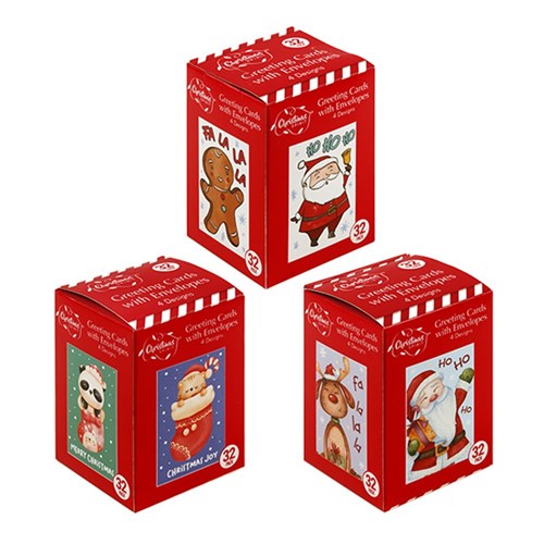 Cards Xmas Box 32 64x96mm Cute