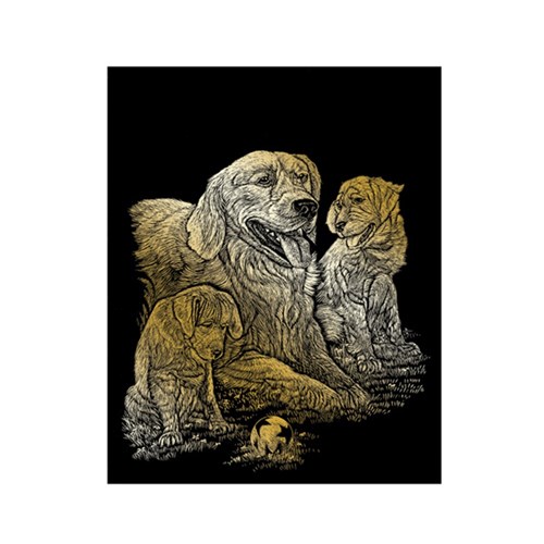 Gold Engraving Golden Retriever