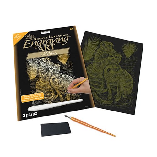 Gold Engraving Meer Cats