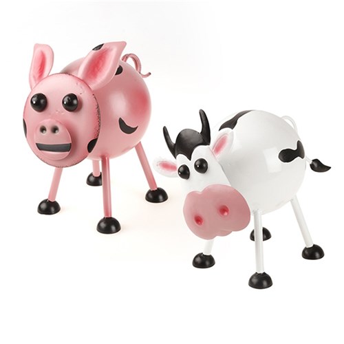 Metal Animal Garden Decoration Asstd Farm 280x185x250mm