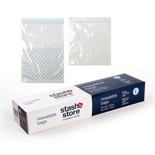 Bags Resealable 4.5L & 6L 2 Asst Cols 30pc Large