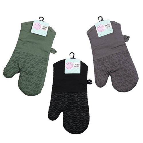 Oven Mitt 1pk 33x18cm 110gr 3 Asst Cols