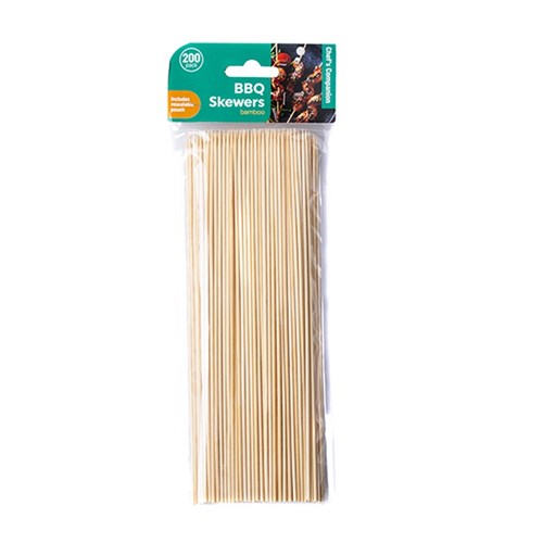 Skewer BBQ Bamboo 200pk 25cm