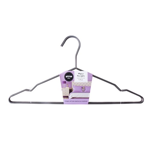 Hanger Gun Metal Suit 5pk 42x20cm