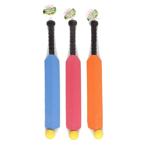 Toys Eva Cricket 60cm w Ball 5.5cm 3 Asst Cols