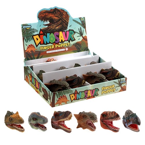 Toys Dinosaur Finger Puppet 11cm 4 Asst