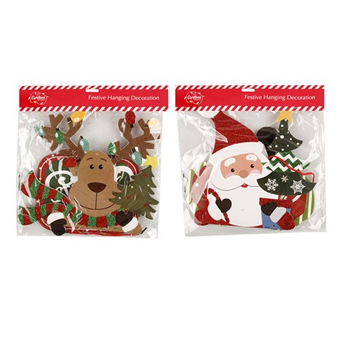 Decoration Hanging Paper EVA Glitter Xmas 2 Asstd
