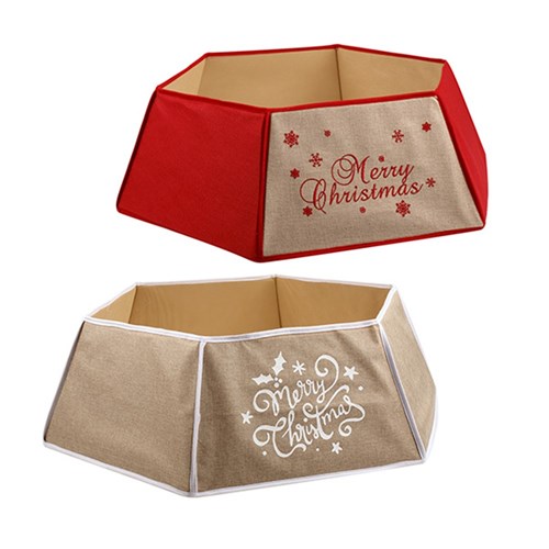 Xmas Tree Collar Linen 41x31x25cm 2 Asstd