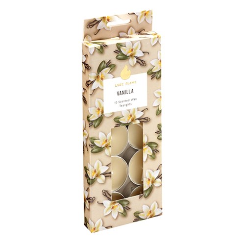 Tealights Scented 4 Hour Pk10 Vanilla