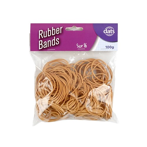 Bands Rubber 100g Brown Size 16 60x1.5mm