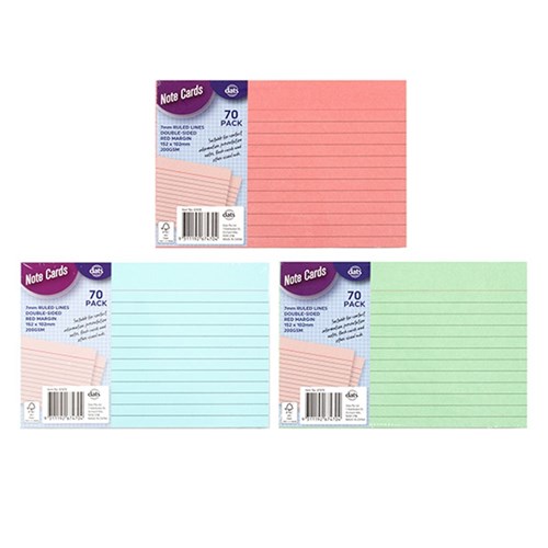 Cards Note Flash Index Ruled 70pk 3 Col P7.2 FSC Mix Credit