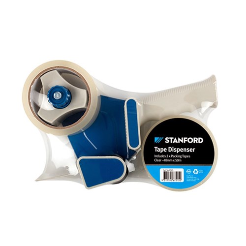 Tape Gun w Clear Tape 2Pk 50Mx48mm 45 Micron