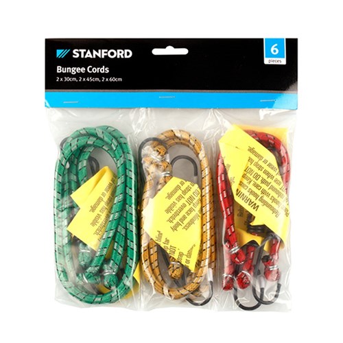 Bungee Straps 6Pc 30cm/45cm/60cm