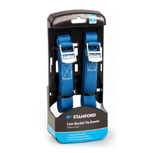 Cam Buckle Tie Down 2Pk 3.5Mx25mm 250Dan