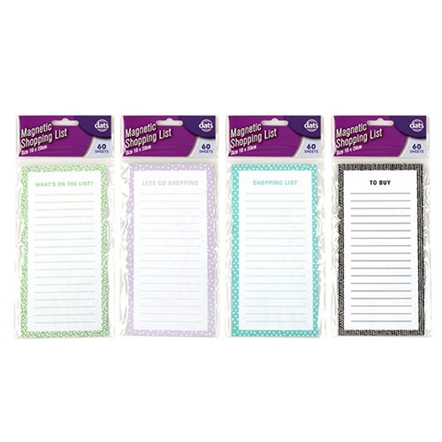 List Shopping Magnetic 60sh 4 Asstd