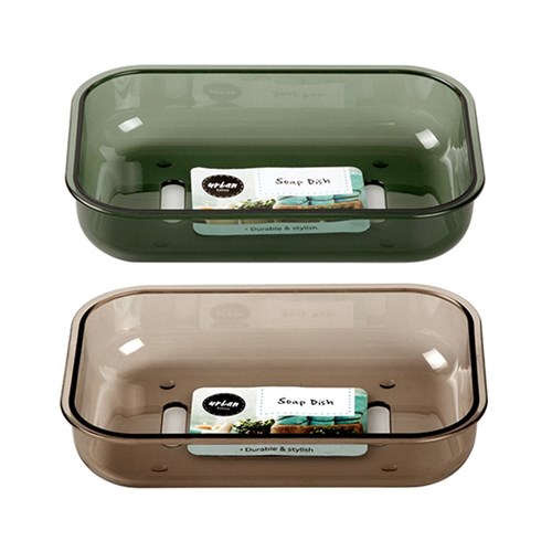PET Soap Dish 13.5x.9.5x3cm 2 Asst Cols