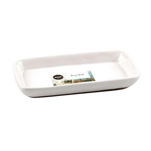 Ceramic White Soap Dish 17.5x9x2.5cm