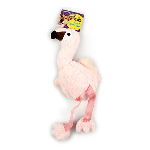 Dog Toy Plush Pink Flamingo 41cm Squeaky
