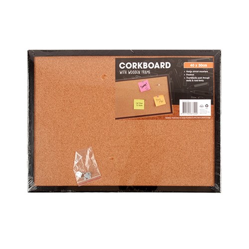 Corkboard Black Frame 400x300mm