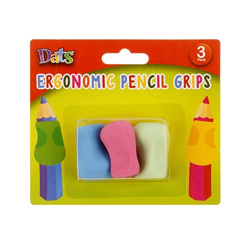 Pencil Grip Ergonomic Silicone 3pk 35x24.5mm