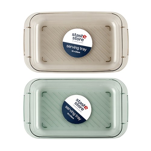 PET Serving Tray Rectangle S 13x23cm 2 Asst Cols