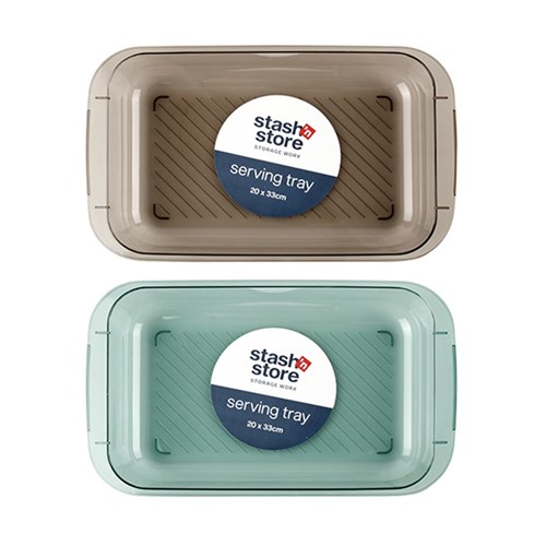 PET Serving Tray Rectangle L 20x33cm 2 Asst Cols