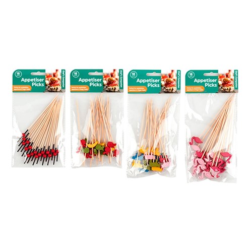 Picks Cocktail 18pk 12cm 4 Asst Designs