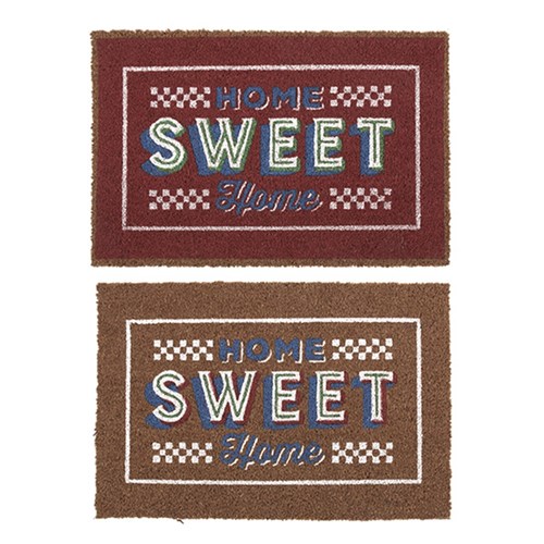 Mat Coir 2 Design Multi Col Rubber Backed 40x60cm