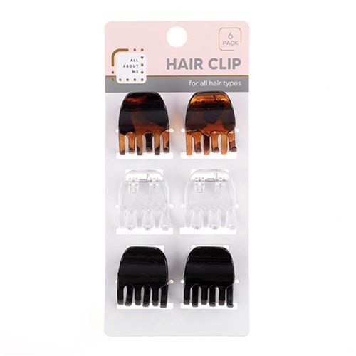 Hair Clips 6pk 3.3cm